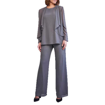 3 Piece Mother of The Bride Outfit with Jackets Long Sleeve Formal Set