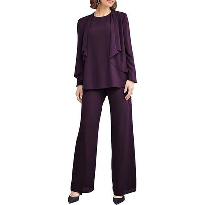 3 Piece Mother of The Bride Outfit with Jackets Long Sleeve Formal Set
