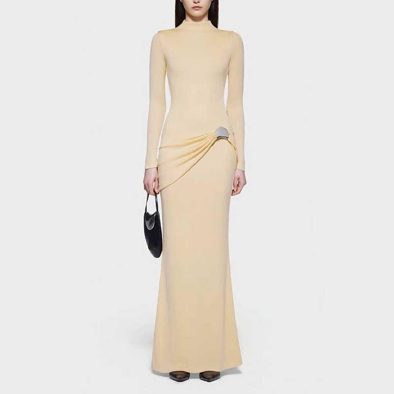 Ruch Bodycon Long Sleeve Maxi Dress Long Evening Dresses