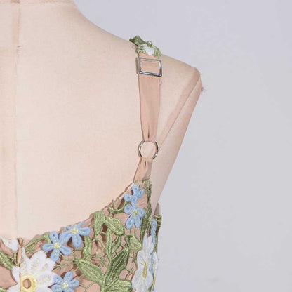 3D Flower Hollowed Midi Dress
