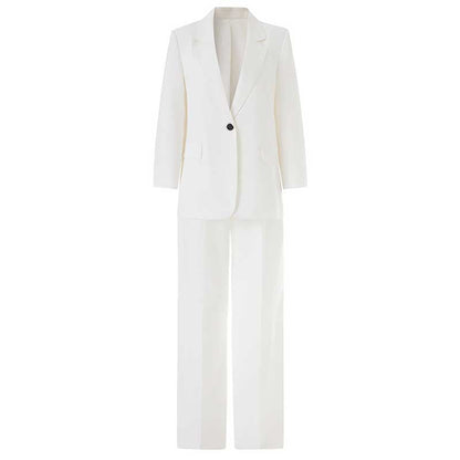 Women's 3-Piece White Wedding Pantsuit | Wide-Leg Blazer, Top & Pants