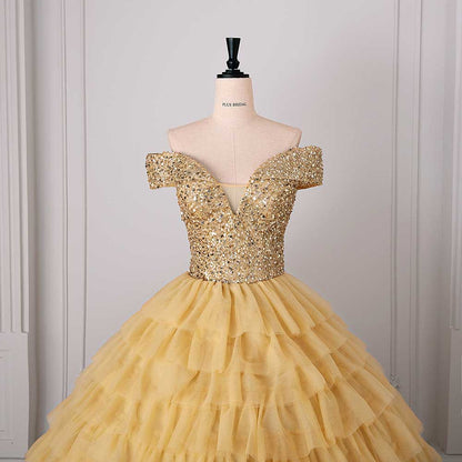 Tulle Layered Ball Gown Wedding Dress With Sweetheart Neckline