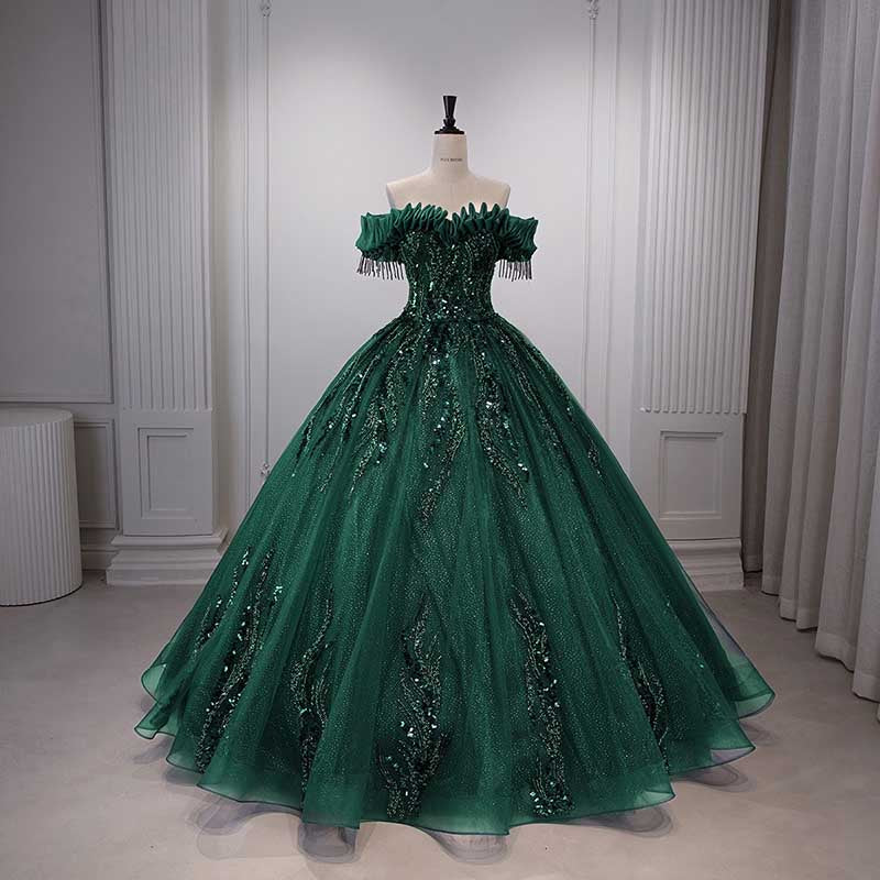 Strapless Ball Gown Rhinestone Off The Shoulder Formal Dresses