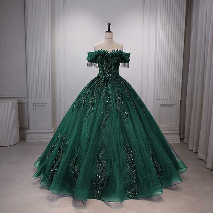 Strapless Ball Gown Rhinestone Off The Shoulder Formal Dresses