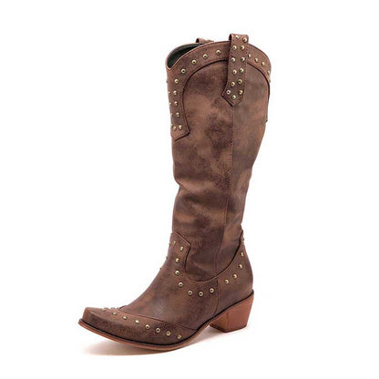 Women’s Country Western Boots – Stylish Block Heel Cowboy Boots