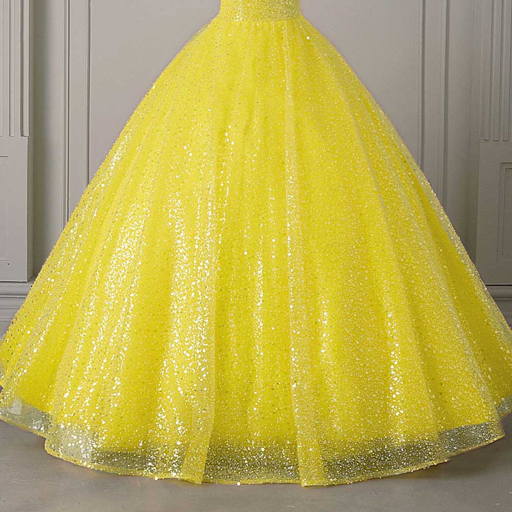 Long Sleeve Sequin Ball Gown Sparkling Dresses