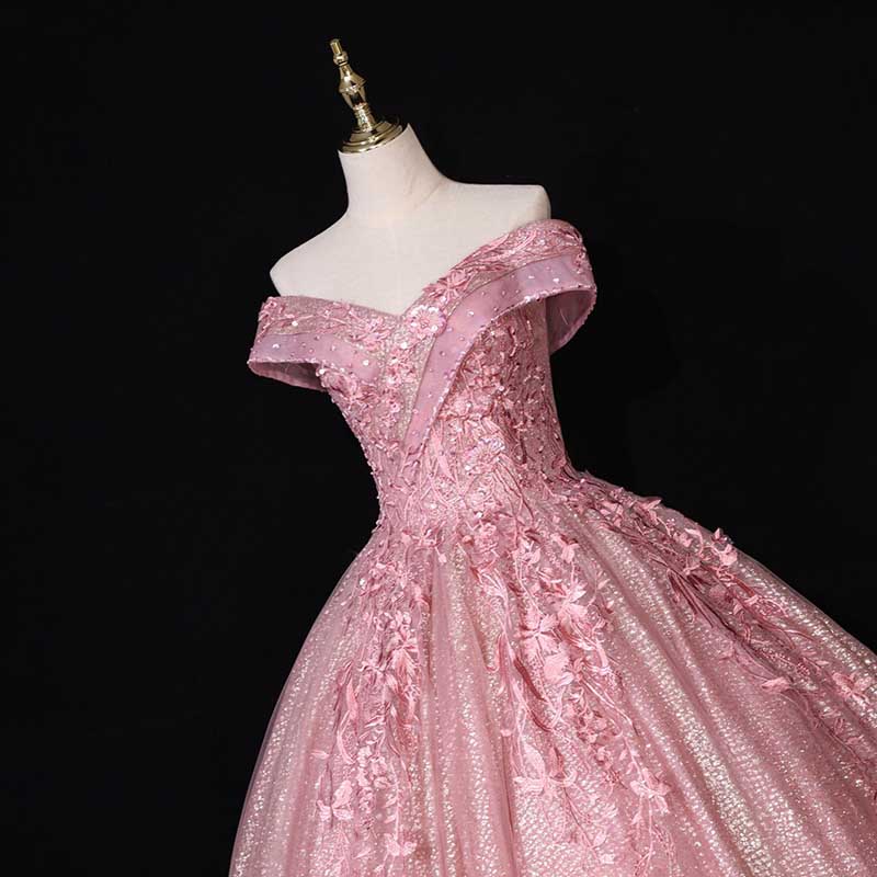 Quinceanera Dress Lace Appliques Off The Shoulder Ball Gowns