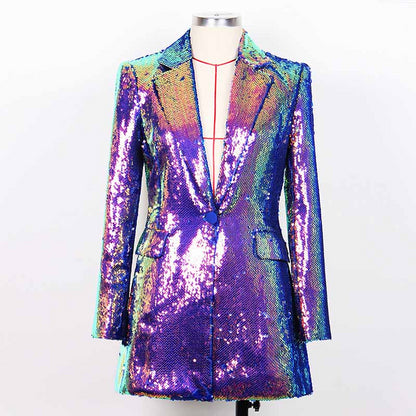 Women's Sequin Blazer Coat – Dazzling Shine for Party, Evening & Cocktail