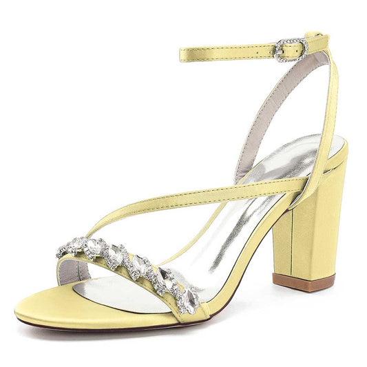 Women Crossing Strap Dress Shoes Wedding Sandals 3.35"