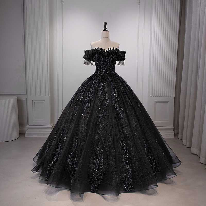 Strapless Ball Gown Rhinestone Off The Shoulder Formal Dresses