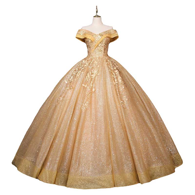 Quinceanera Dress Lace Appliques Off The Shoulder Ball Gowns
