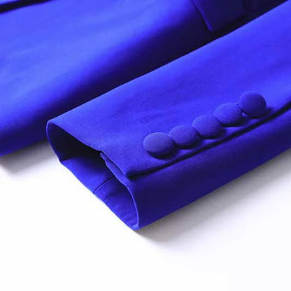 Women's One Button Blazer and Flare Pants Set – Chic Two Piece Fashion Suit