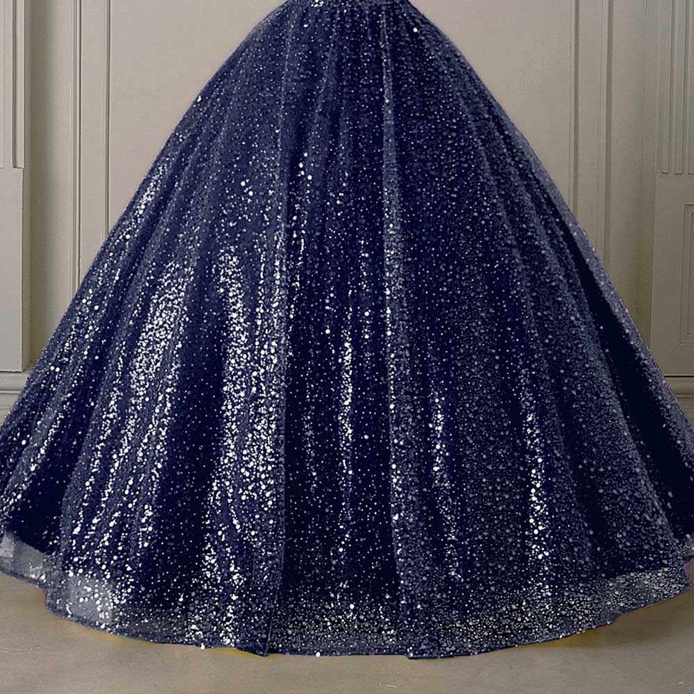 Long Sleeve Sequin Ball Gown Sparkling Dresses