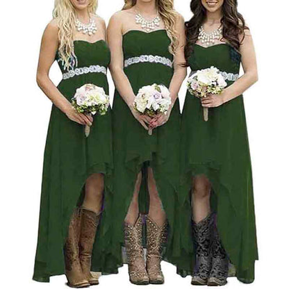 Strapless High Low Bridesmaid Dresses Wedding Party Gowns