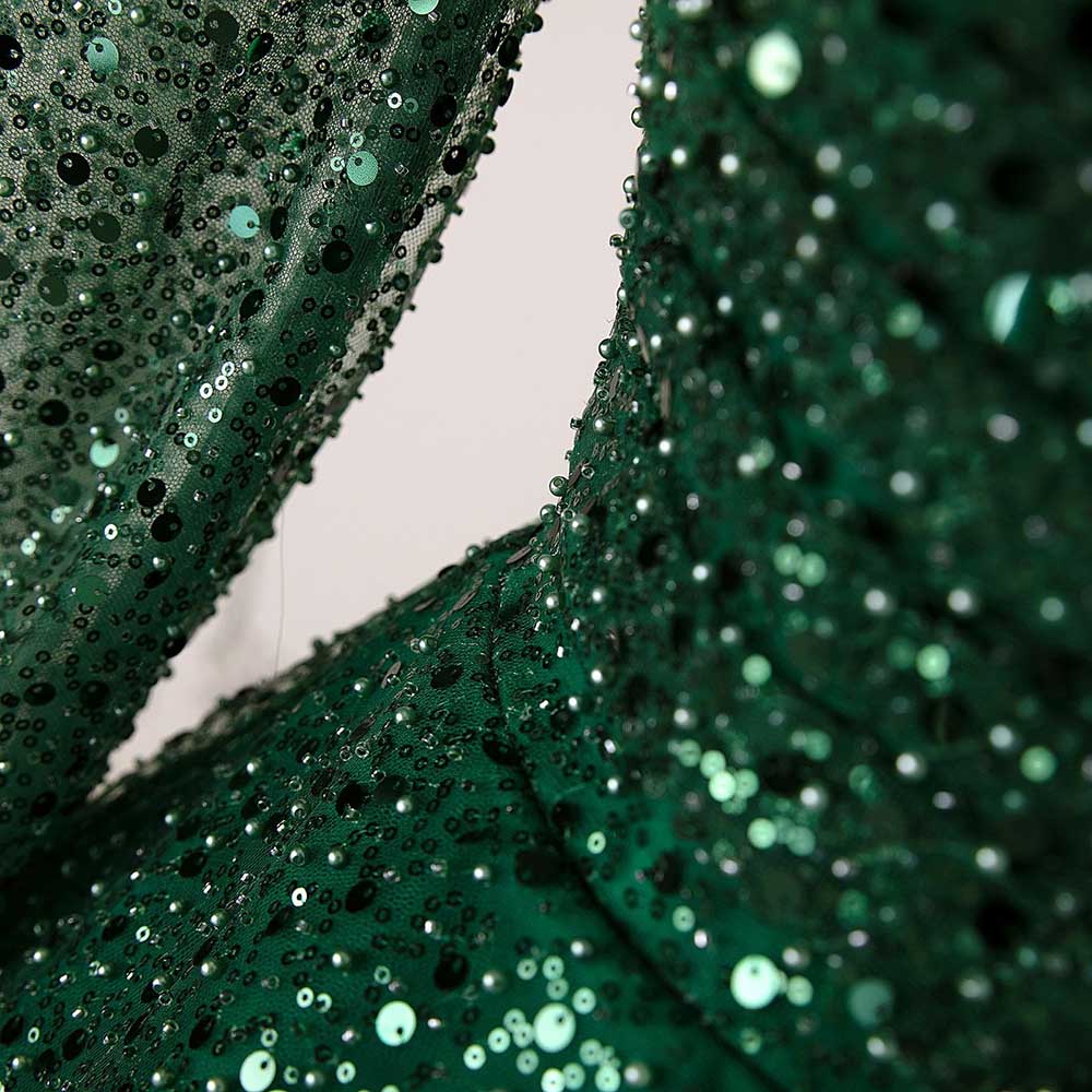 Long Sleeve Sequin Ball Gown Sparkling Dresses