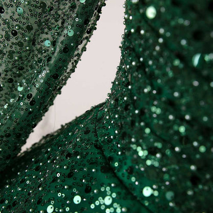 Long Sleeve Sequin Ball Gown Sparkling Dresses