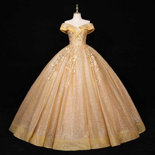 Quinceanera Dress Lace Appliques Off The Shoulder Ball Gowns