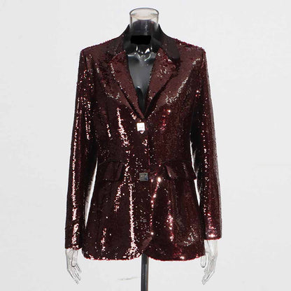Sequin Blazer Coat for Women – Dazzling Shine, Elegant & Glam for Events