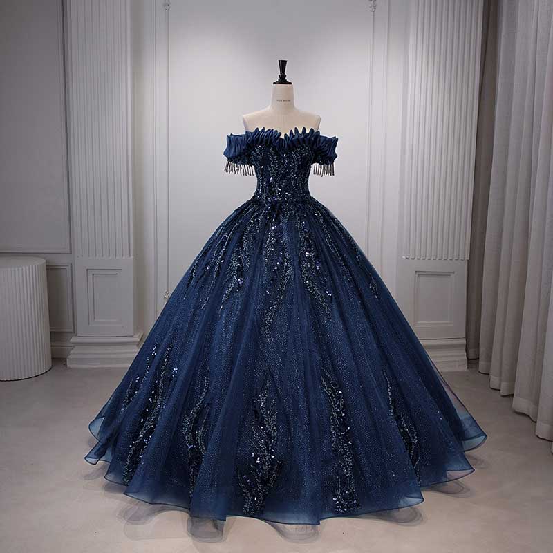 Strapless Ball Gown Rhinestone Off The Shoulder Formal Dresses