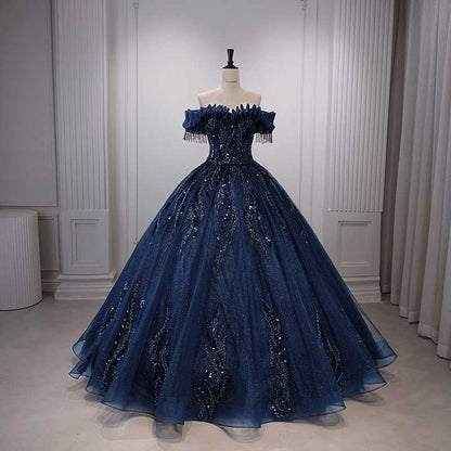 Strapless Ball Gown Rhinestone Off The Shoulder Formal Dresses