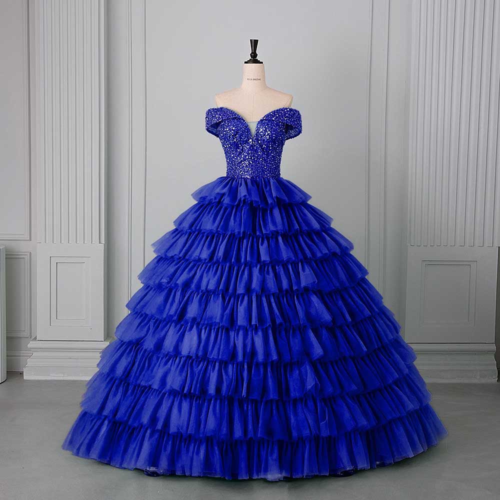 Tulle Layered Ball Gown Wedding Dress With Sweetheart Neckline
