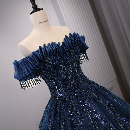 Strapless Ball Gown Rhinestone Off The Shoulder Formal Dresses