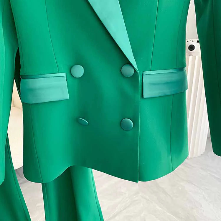 Green Formal Pantsuit for Women – Elegant Suit Outfit for Wedding, Office & Events