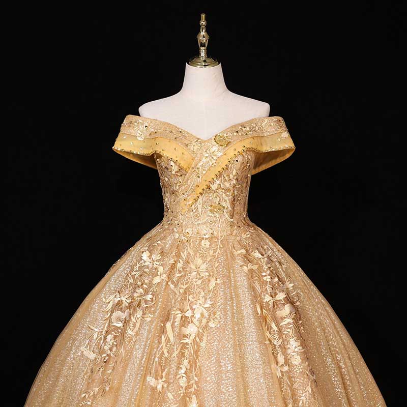 Quinceanera Dress Lace Appliques Off The Shoulder Ball Gowns