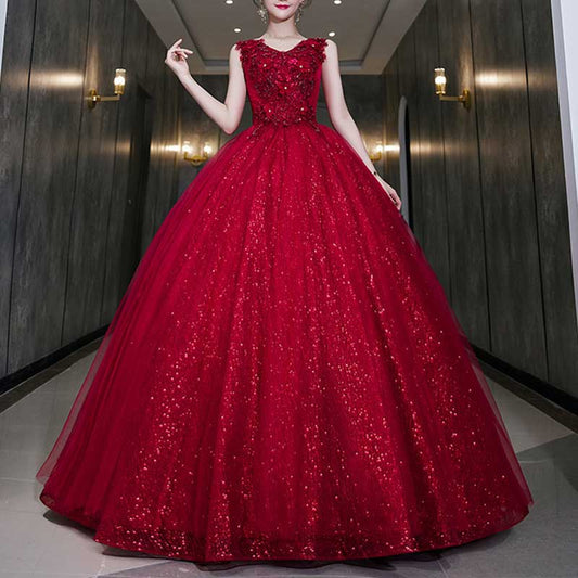 Red Ball Gown Quinceanera Dress Event Princess Dress