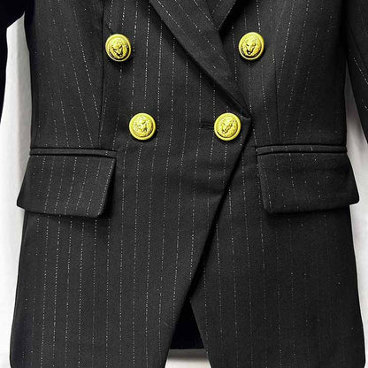 Black Slim Fit Pantsuit Formal Business Suit