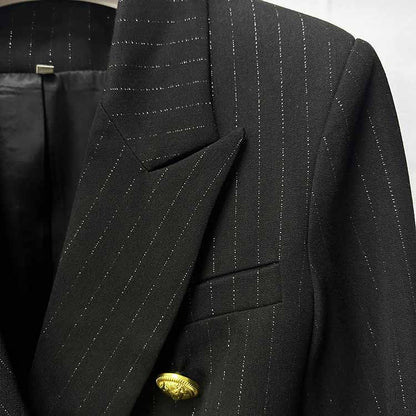 Black Slim Fit Pantsuit Formal Business Suit