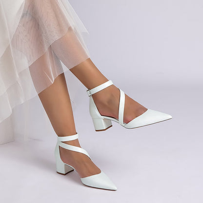 Wedding Shoes Chunky Heel  Bridal Heels Bridesmaid Shoes