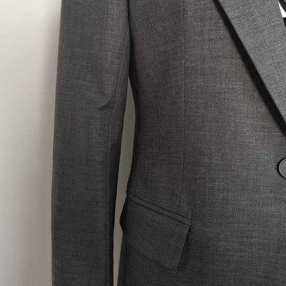 One-Button Blazer Pantsuit in Grey | Women's Formal Wear