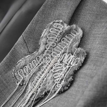 One-Button Blazer Pantsuit in Grey | Women's Formal Wear