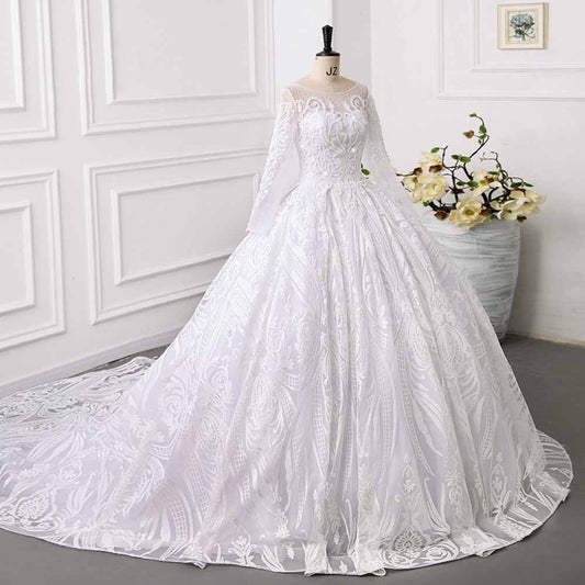Long Sleeves Wedding Dress for Bride Fall / Winter Wedding