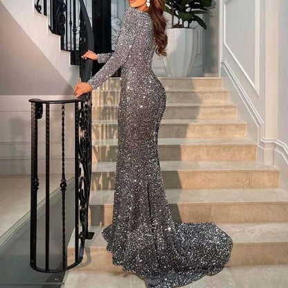 Mermaid Long Sleeves Sparkly Prom Dress Custom Fit, Tailored & Show-Stopping