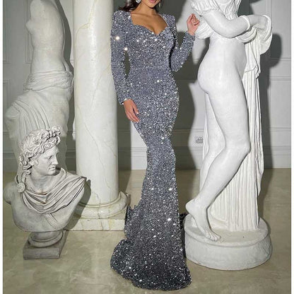 Mermaid Long Sleeves Sparkly Prom Dress Custom Fit, Tailored & Show-Stopping