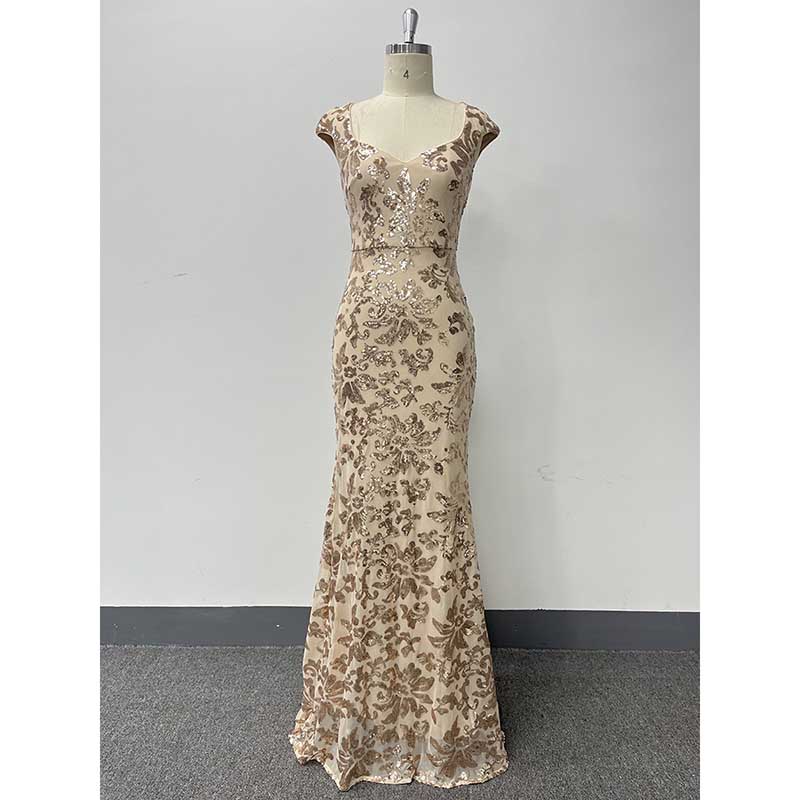 Sequin Mermaid Long Prom Dress Event Dress Wedding Party Dress