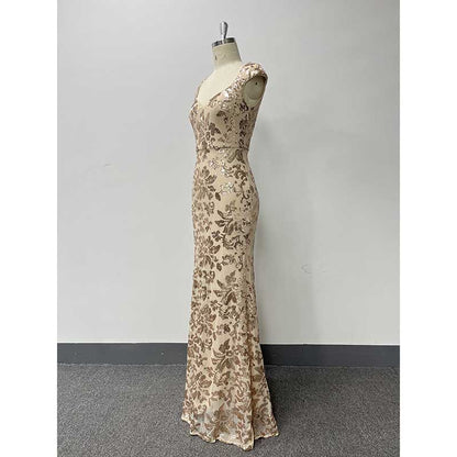 Sequin Mermaid Long Prom Dress Event Dress Wedding Party Dress