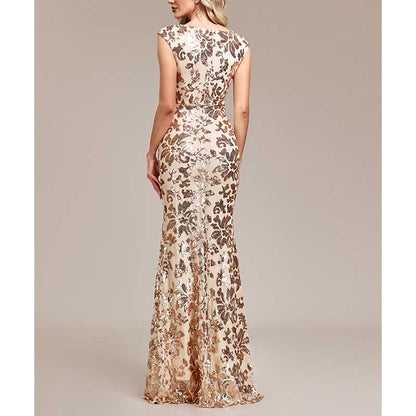 Sequin Mermaid Long Prom Dress Event Dress Wedding Party Dress