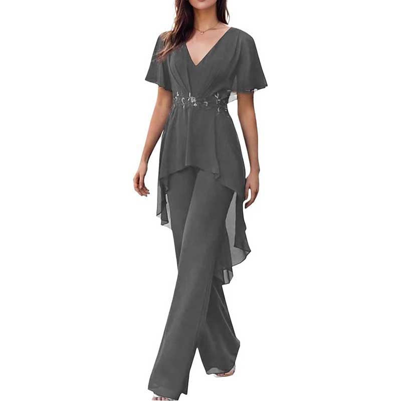 2 Pcs Mother of The Bride Suits Wedding Formal Outfits with Sleeves