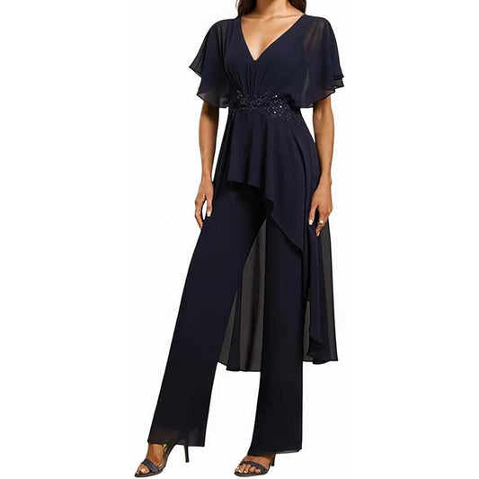 2 Pcs Mother of The Bride Suits Wedding Formal Outfits with Sleeves