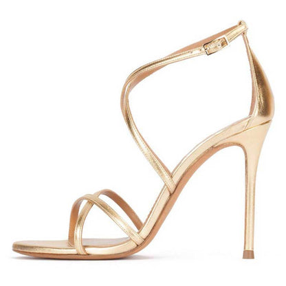 Womens Strappy Heeled Sandals Classic Dress Shoes