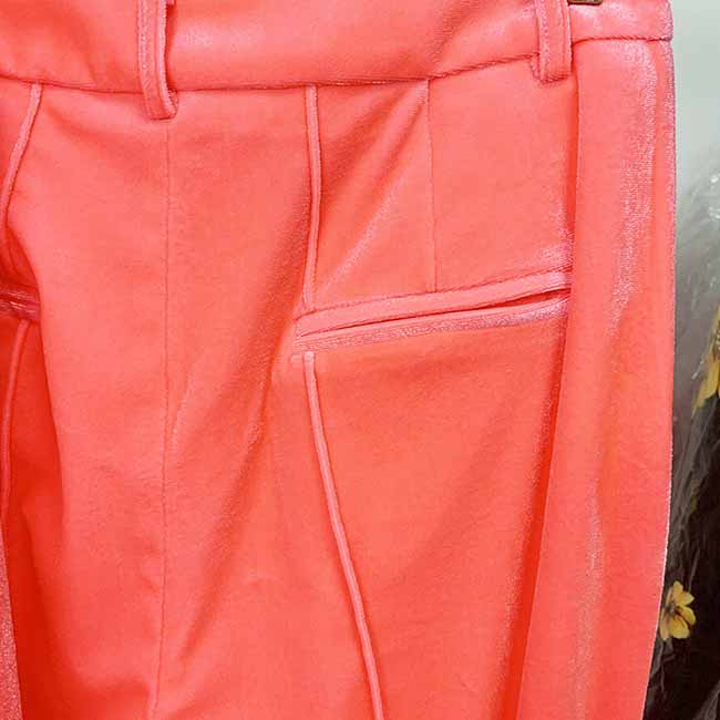Women's Pink Single-Breasted Velvet Blazer & Pant Suit | 2-Piece Set