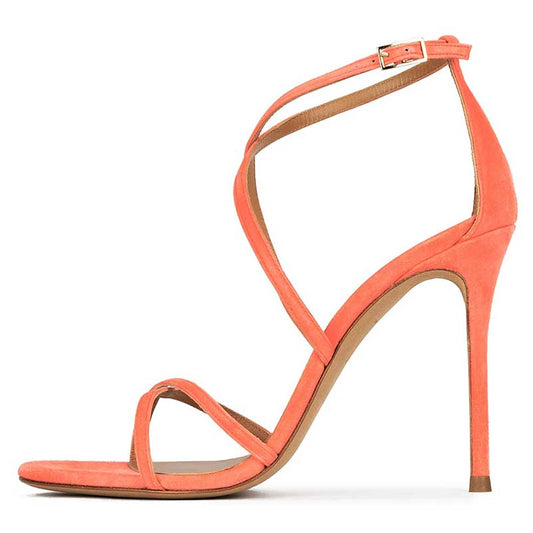 Womens Colored Strappy Heeled Sandals Dress Shoes