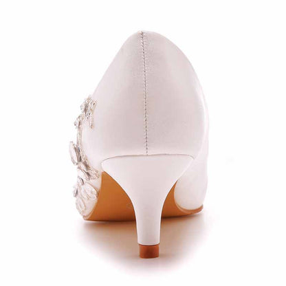 White lace Heels Low Heel Sandals Bridal White Lace Wedding Shoes