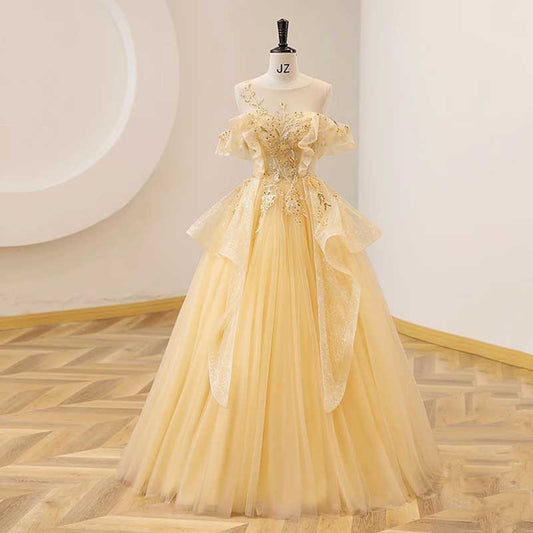 Off-shoulder Wedding Ball Gown Dress Luxurious Quinceanera Dress