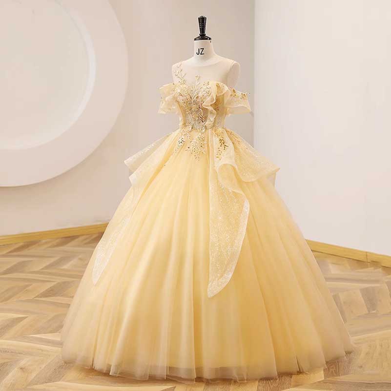 Off-shoulder Wedding Ball Gown Dress Luxurious Quinceanera Dress
