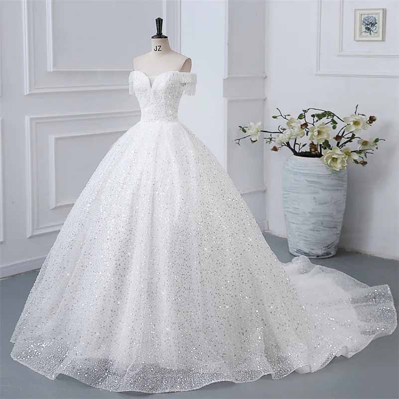 Off The Shoulder Wedding Dresses for Bride Fall / Winter Wedding