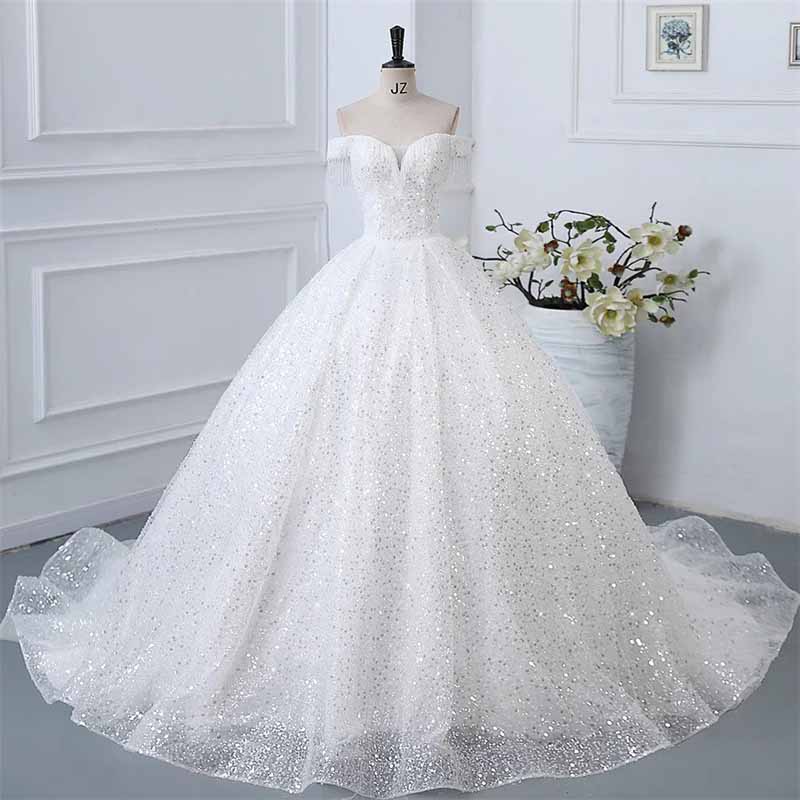 Off The Shoulder Wedding Dresses for Bride Fall / Winter Wedding